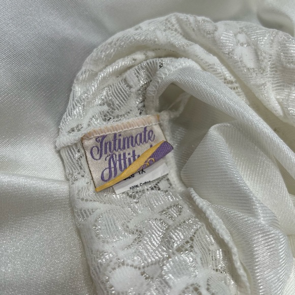 VTG Intimate Attitudes Bridal White Sheer Slip Lingerie Dress Whimsical 1X Curve - Picture 8 of 9